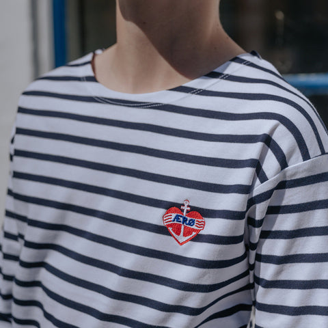Ærø Long Sleeve - Strib hjerte voksen