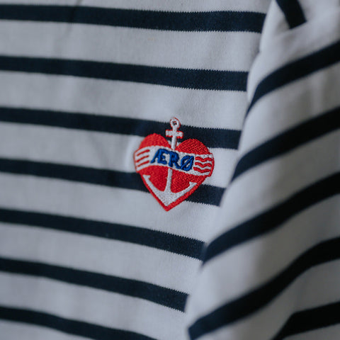 Ærø Long Sleeve - Strib hjerte børn